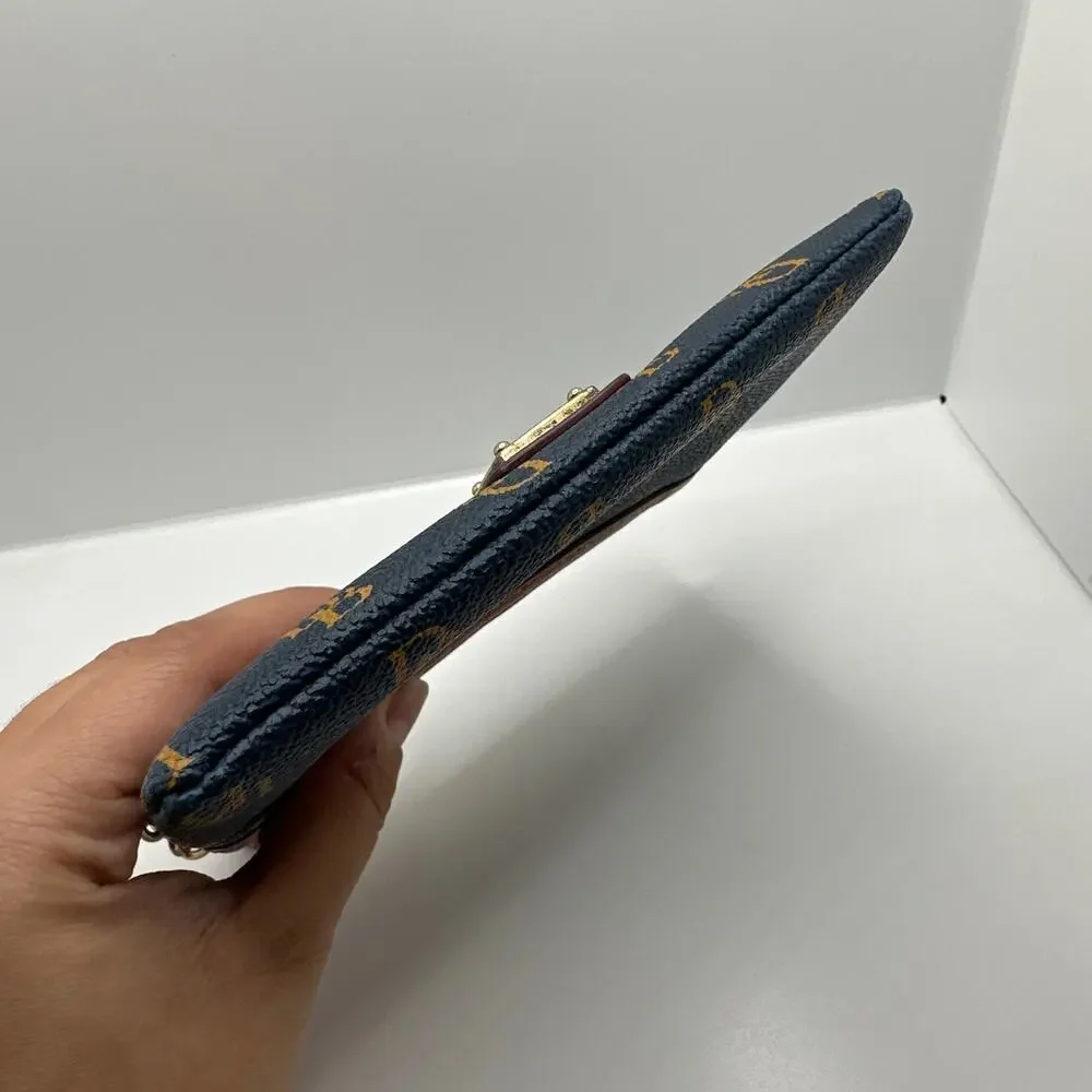 DOONEY & BOURKE Blue Brown Signature Pouch Case with Keychain - Picture 3 of 6